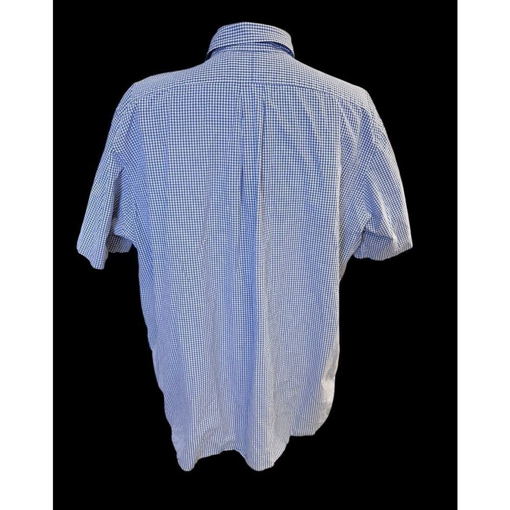 Ralph Lauren Button Down Mens 2XB Blue Gingham Classic Fit Shirt Sleeve Pony Log - Picture 7 of 11
